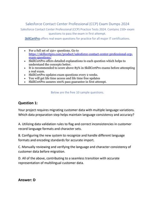 Salesforce Contact Center Professional (CCP) Exam Dumps 2024 pdf Salesforce Contact Center Professional (CCP) Exam Dumps 2024 pdf