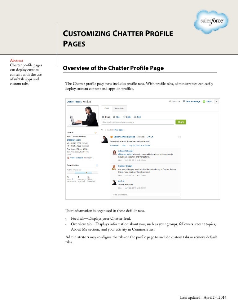Salesforce Chatter | How to Customize Chatter Profiles