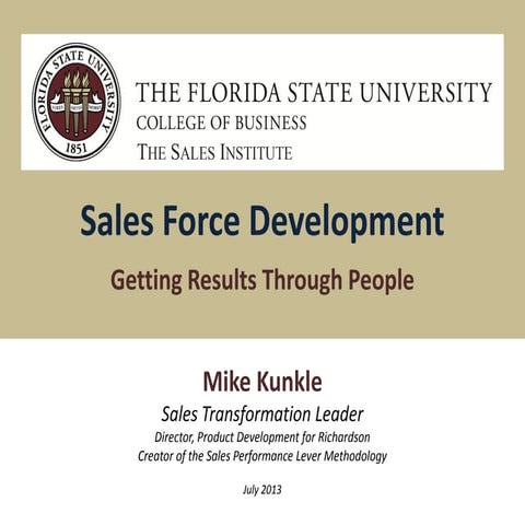 Sales Force Development for FSU