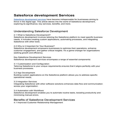 Salesforce development Services