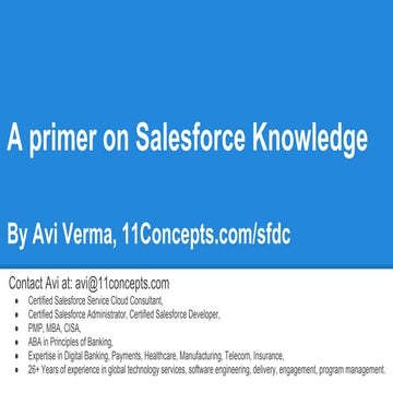 A primer on Salesforce Knowledge - what why how!
