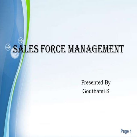 Sales force management