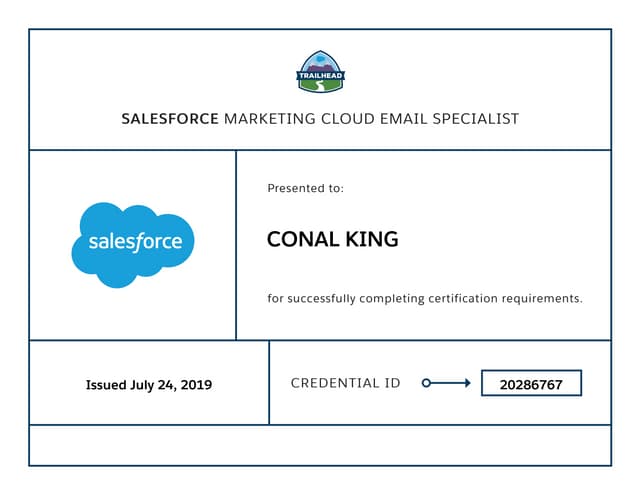 Salesforce Certified Marketing Cloud Email Specialist PPT Salesforce Certified Marketing Cloud Email Specialist PPT