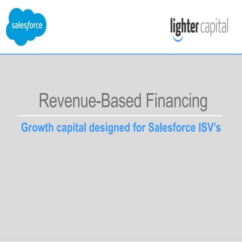 Revenue Based Financing Webinar- for Salesforce ISV's