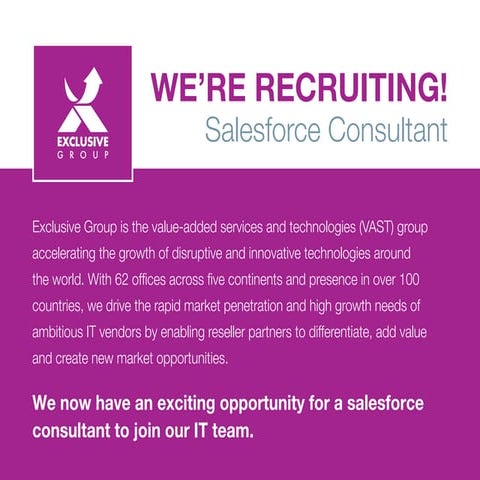 Exclusive Group is Recruiting!