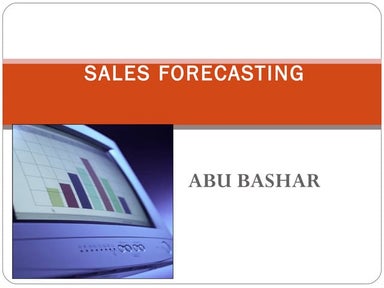Sales forecasting techniques
