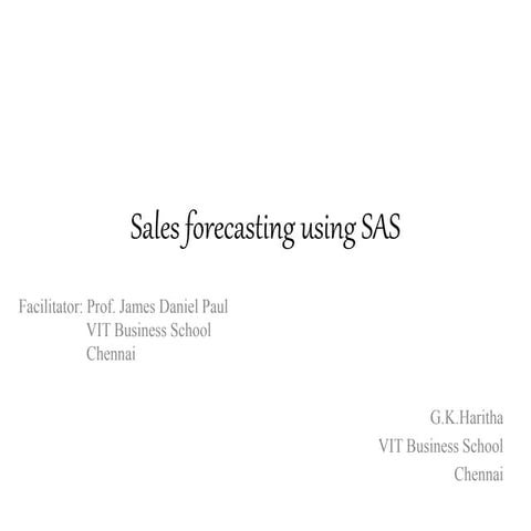 Sales forecasting using sas