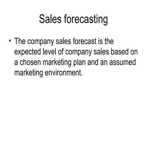 Sales forrecasting