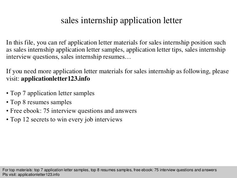 letter of application for internship