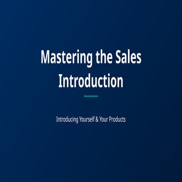 sales introduction, first lesson, powerpoint | PPTX
