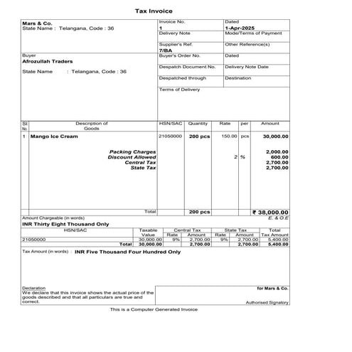 sales invoice text of the stipulated version | PDF