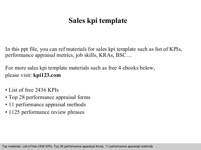 Sales kpi template