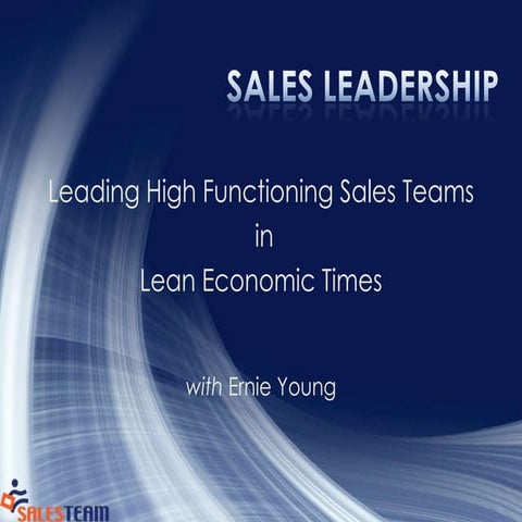 Sales Leadership In Lean Economic Times 
