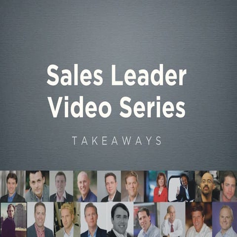 Sales Leader Takeaways