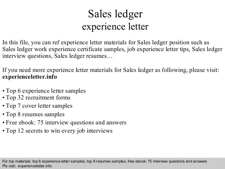 ledger cover letter