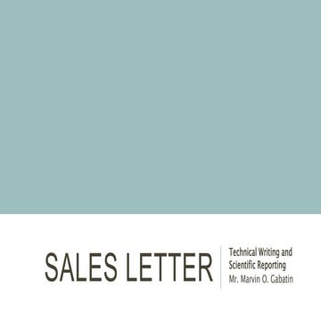 Sales letter