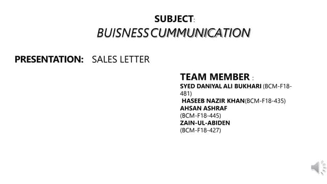 Sales letter 