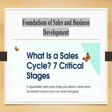 SALES LIFE CYCLE & Traits of sales person