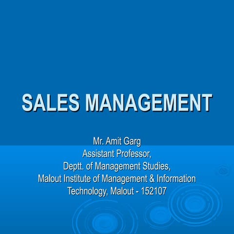 Sales management