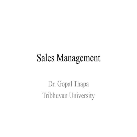 Sales Management