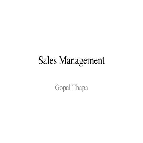 Sales management