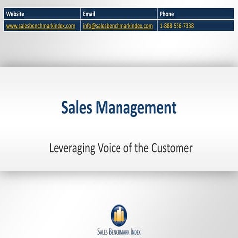 Sales Management - Capturing Voice of the Customer