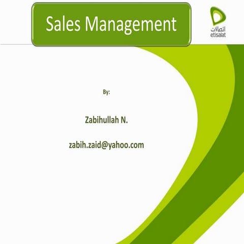 Sales management and Techniques
