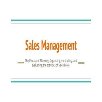 Sales management