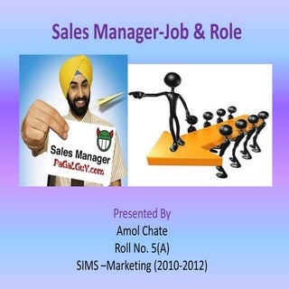 Sales manager- Job & Role