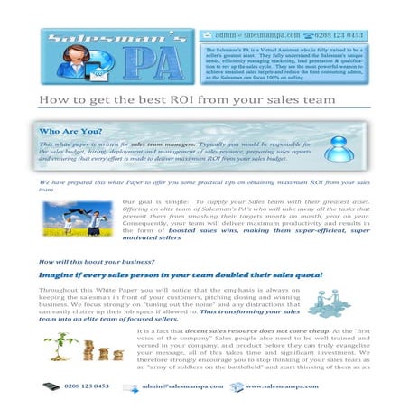 Salesmans Pa White Paper