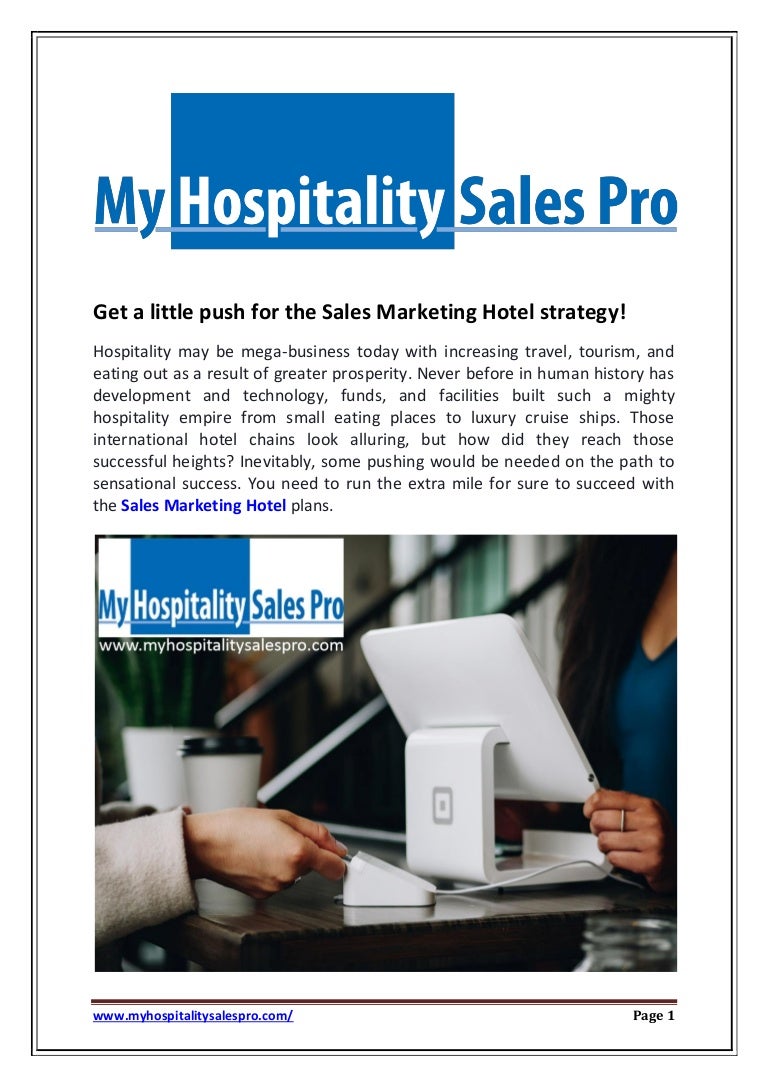 Sales Marketing Hotel Strategy