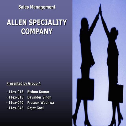 Sales Mgmt - Allen Specialty Company PPT
