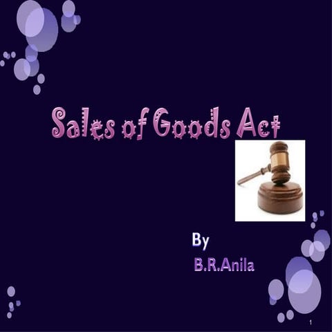 Sales of goods act