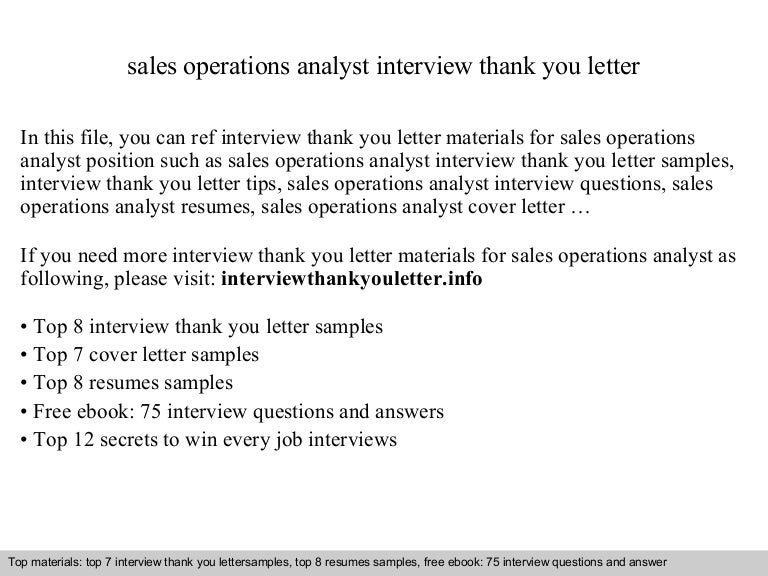 sales operations analyst