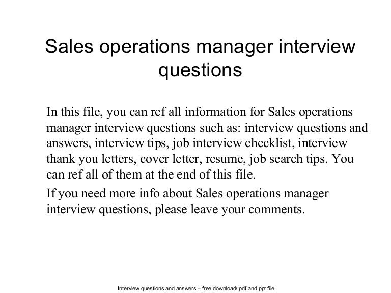 it operations manager interview questions