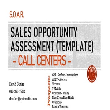 Sales opportunity assessment report   call center template