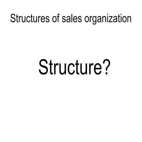 Sales organization structure