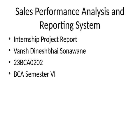 Comprehensive Sales Performance Analysis and Reporting System Using ...