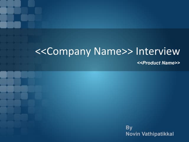 Sales Interview Presentation