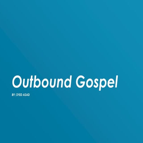 Outbound Gospel - poznan sales camp