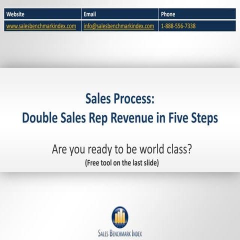 Sales Process  - Double Sales Rep Revenue in 5 Steps