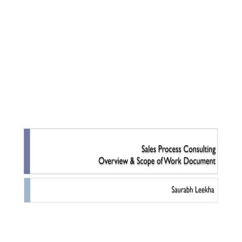 Sales process consulting