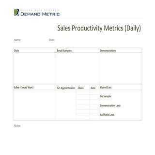 Sales Productivity Metrics (Daily)