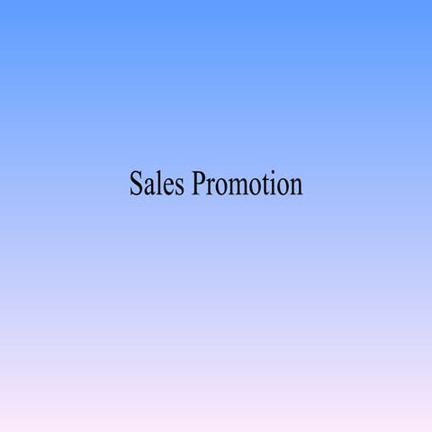Sales promotion