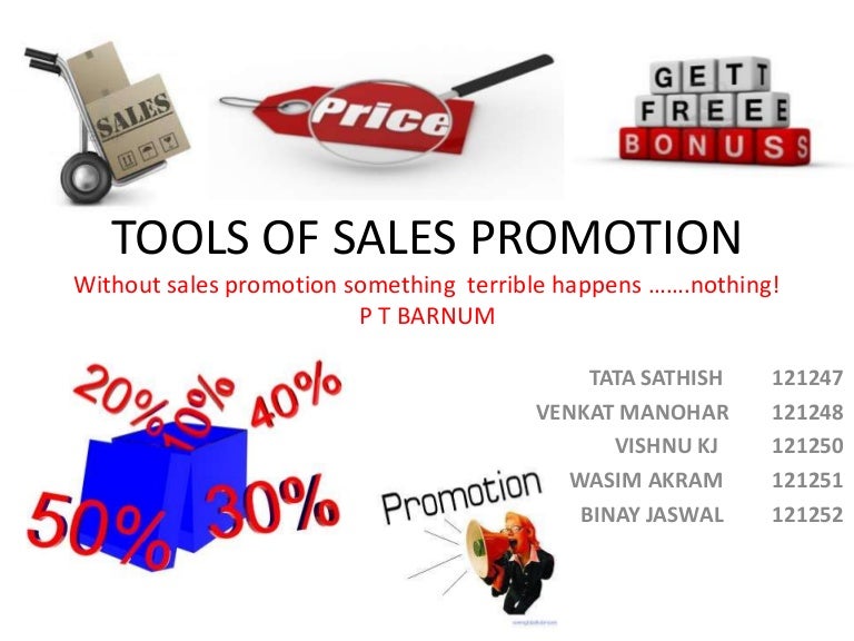 Sales promotional tools