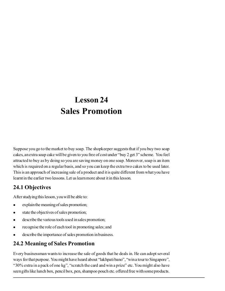 Sales Promotion Concepts