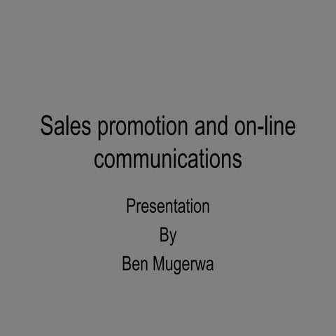 role of sales promotion in marketing a brand | PPTX