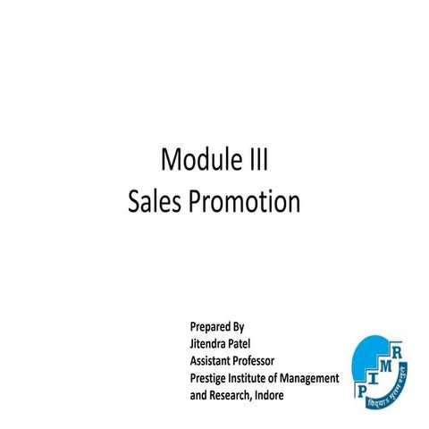 Sales promotion and personal selling
