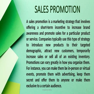 sales promotion tools and techniques in marketing