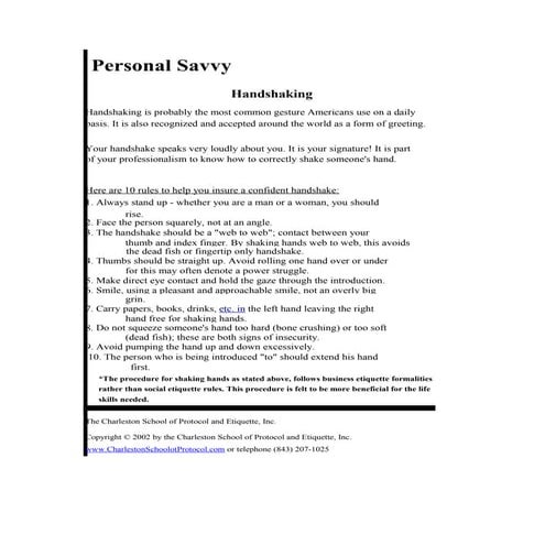 Sales protocal and etiquette